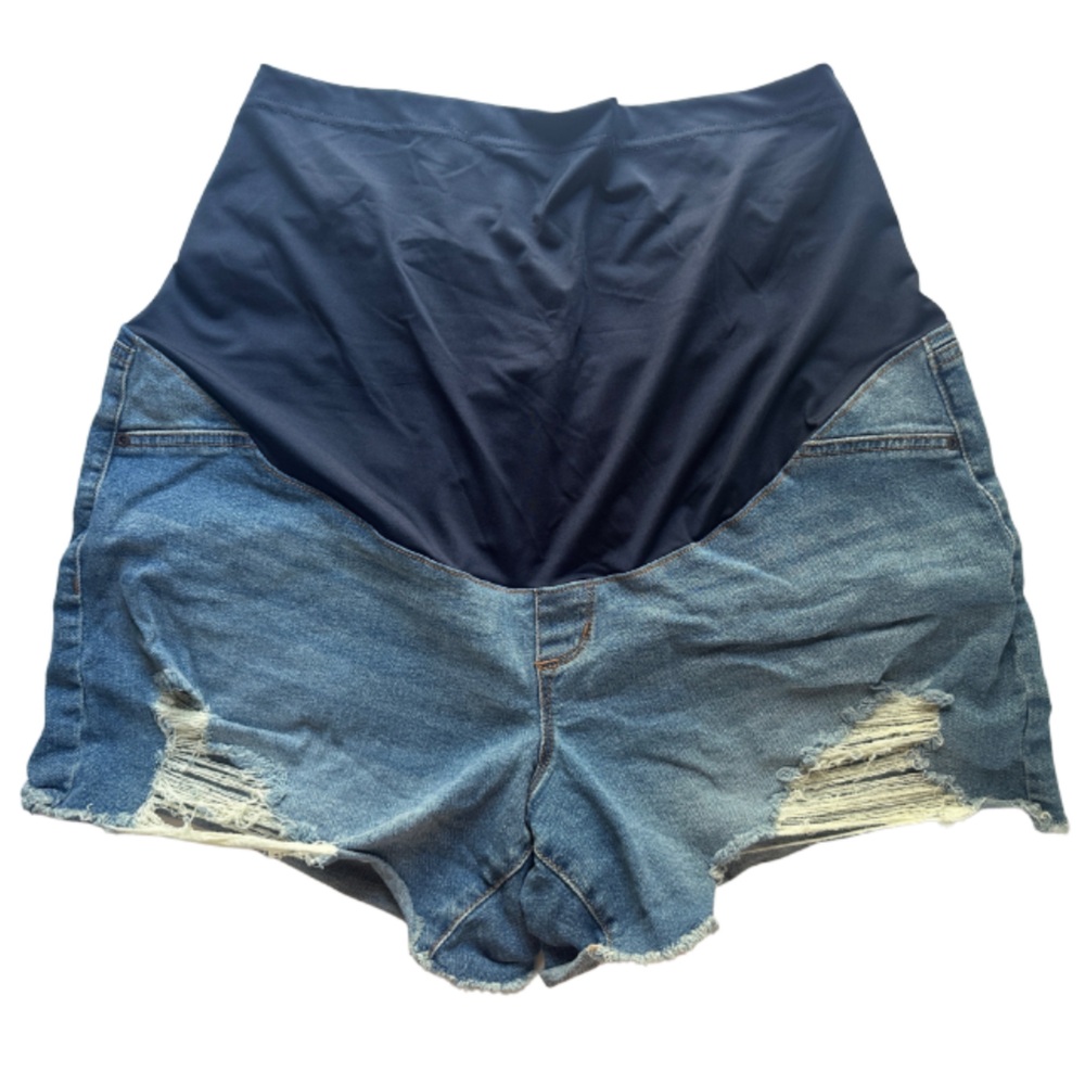 Sofia Jeans by Sofia Vergara Lila Maternity Distressed Denim Shorts